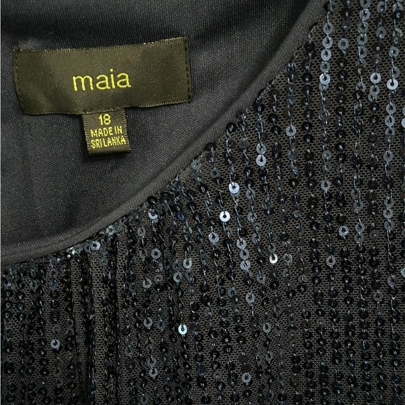 Navy Long Sleeved Sequins Dress (Size 18) - Picture 4 of 4